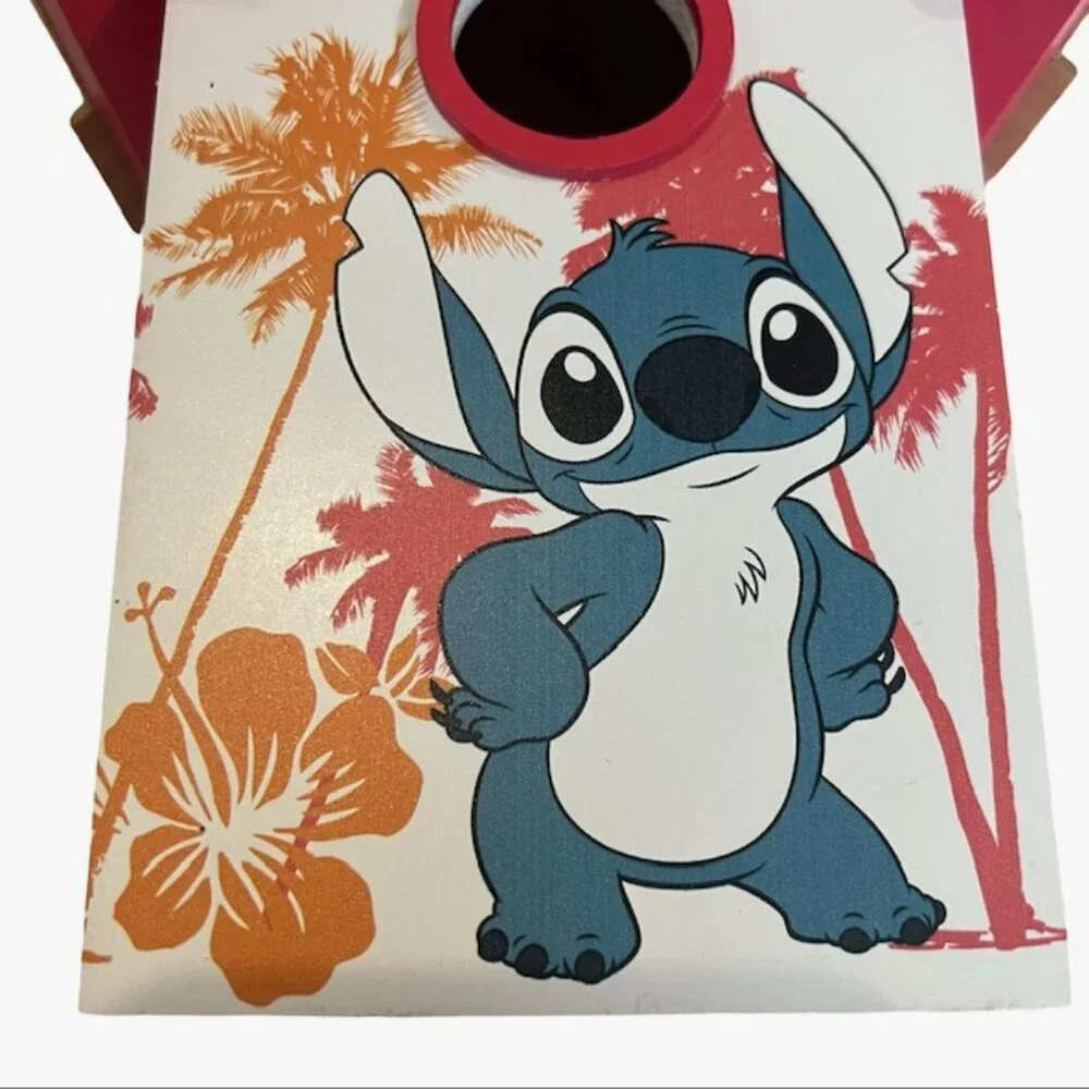 Disney Lilo & Stitch Blue Orange Wooden Birdhouse - Viral Tiktok - 9-1/4